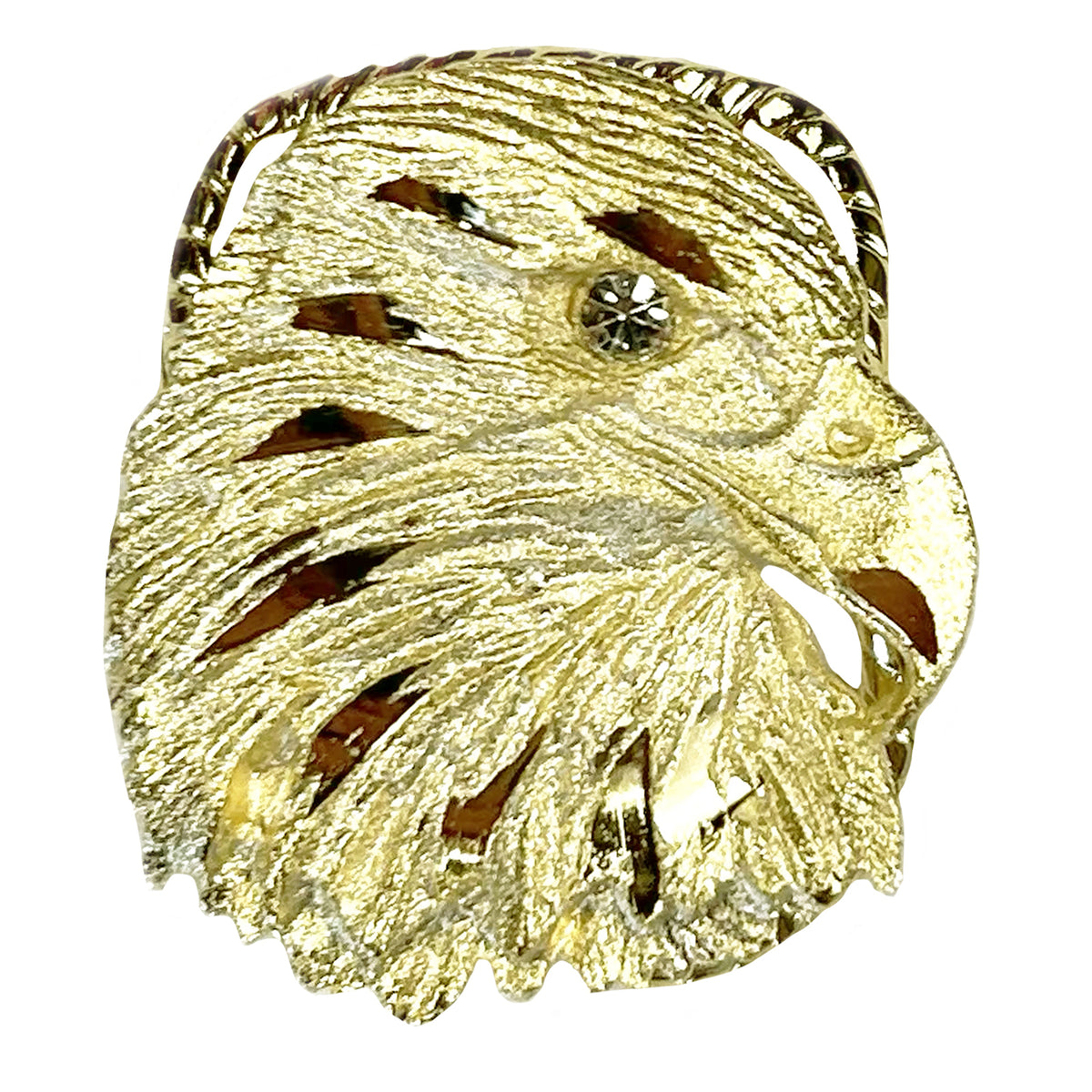 Vintage Handmade Golden Eagle Western Scarf Slider by Rockmount Ranch Wear, gold scarf slider accessory