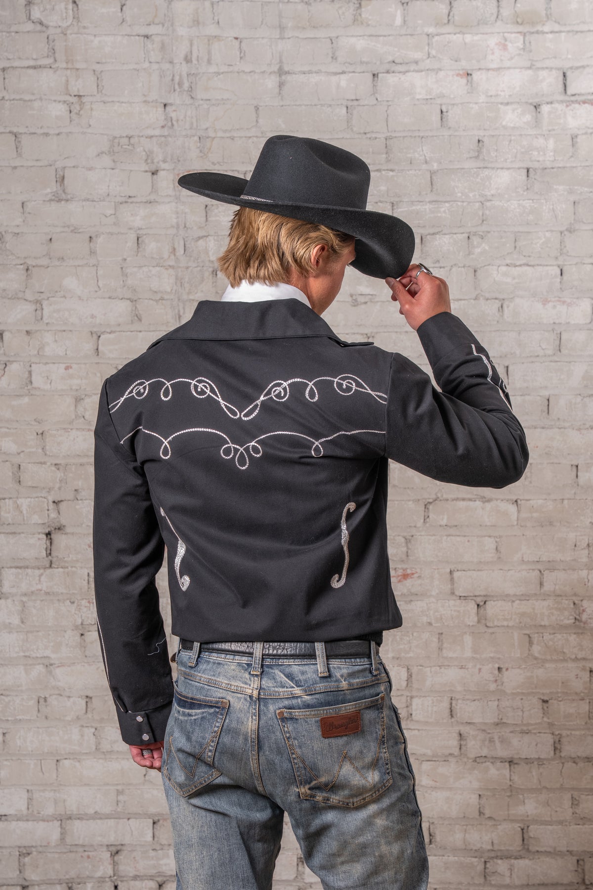 Men's Vintage Western Bolero Jacket with Musical Notes Embroidery by Rockmount Ranch Wear, vintage fringe