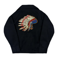 Kid's Vintage Youth Gabardine Chief Jacket by Rockmount Ranch Wear, vintage western shirt with chain-stitch embroidery