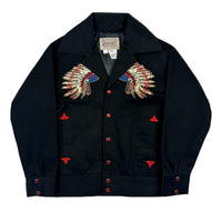 Kid's Vintage Youth Gabardine Chief Jacket by Rockmount Ranch Wear with chain-stitch embroidery and snap treatment