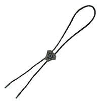 Silver Shield with Turquoise Stone Inlay Western Bolo Tie by Rockmount Ranch Wear with leatherette cord