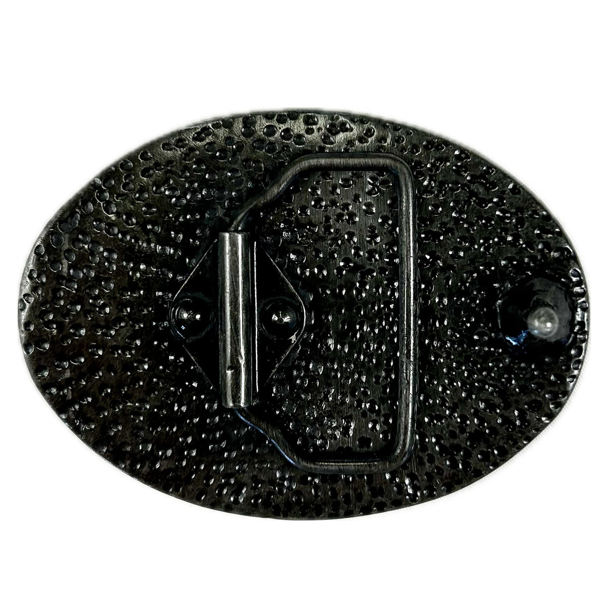Steer Skull and Feathers Pewter Western Belt Buckle by Rockmount Ranch Wear, 1.5 inch wide
