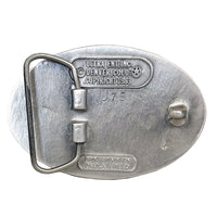 Pewter Western Belt Buckle by Rockmount Ranch Wear with Denver skyline and Rocky Mountains motif