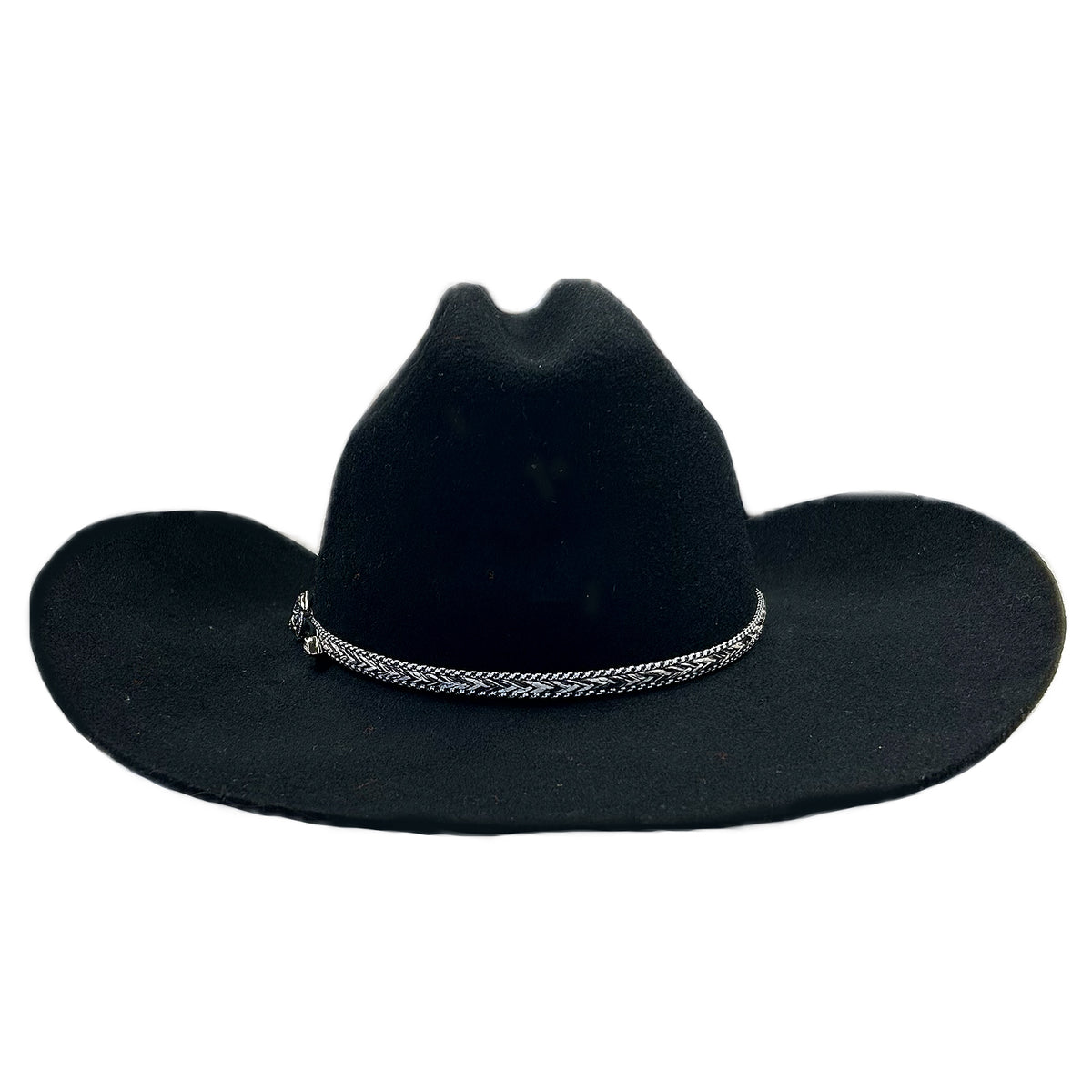 Black Cattleman Western Hat with Horse Hair Band - Rockmount