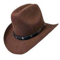 Rust Wool Felt Cattleman Cowboy Hat by Rockmount Ranch Wear in brown 100 wool felt with leatherette band