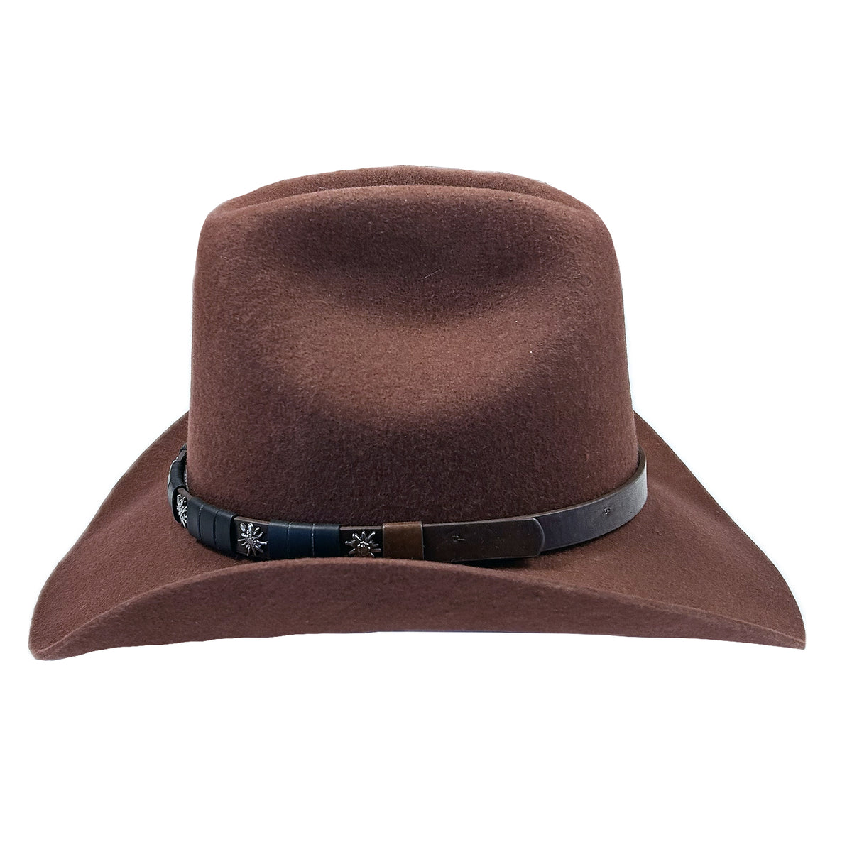 Rust Wool Felt Cattleman Cowboy Hat by Rockmount Ranch Wear, 100 wool felt with starburst conchos
