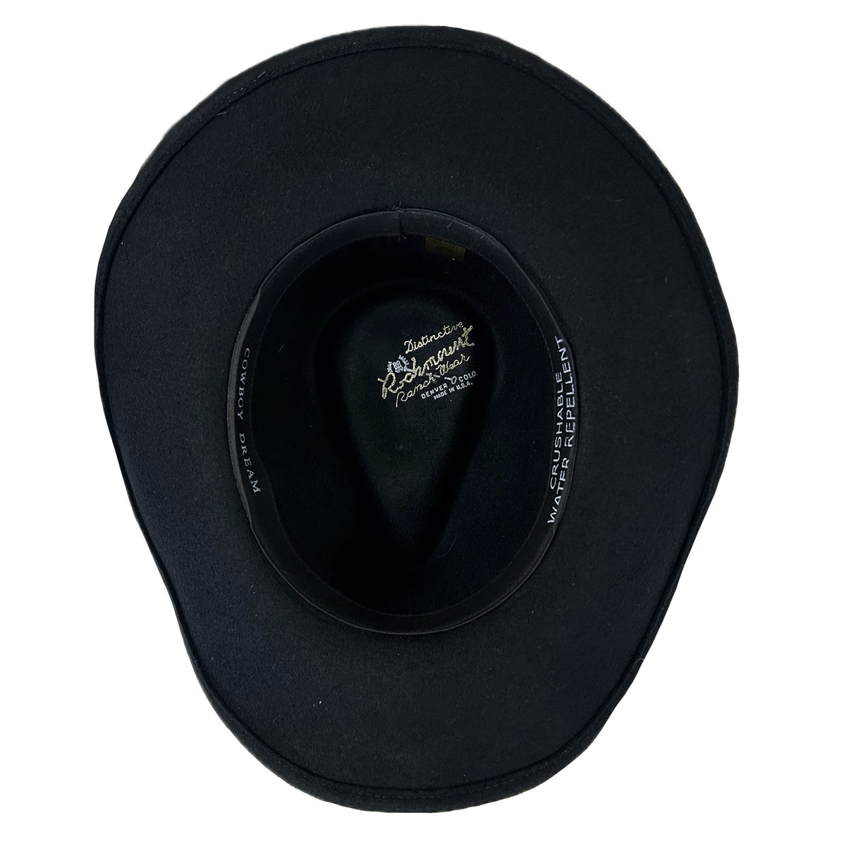 Crushable Black Felt Cowboy Hat - Rockmount