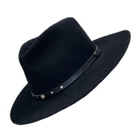 Crushable Black Wool Felt Magic Pinch Western Hat by Rockmount Ranch Wear, pinched crease in black felt