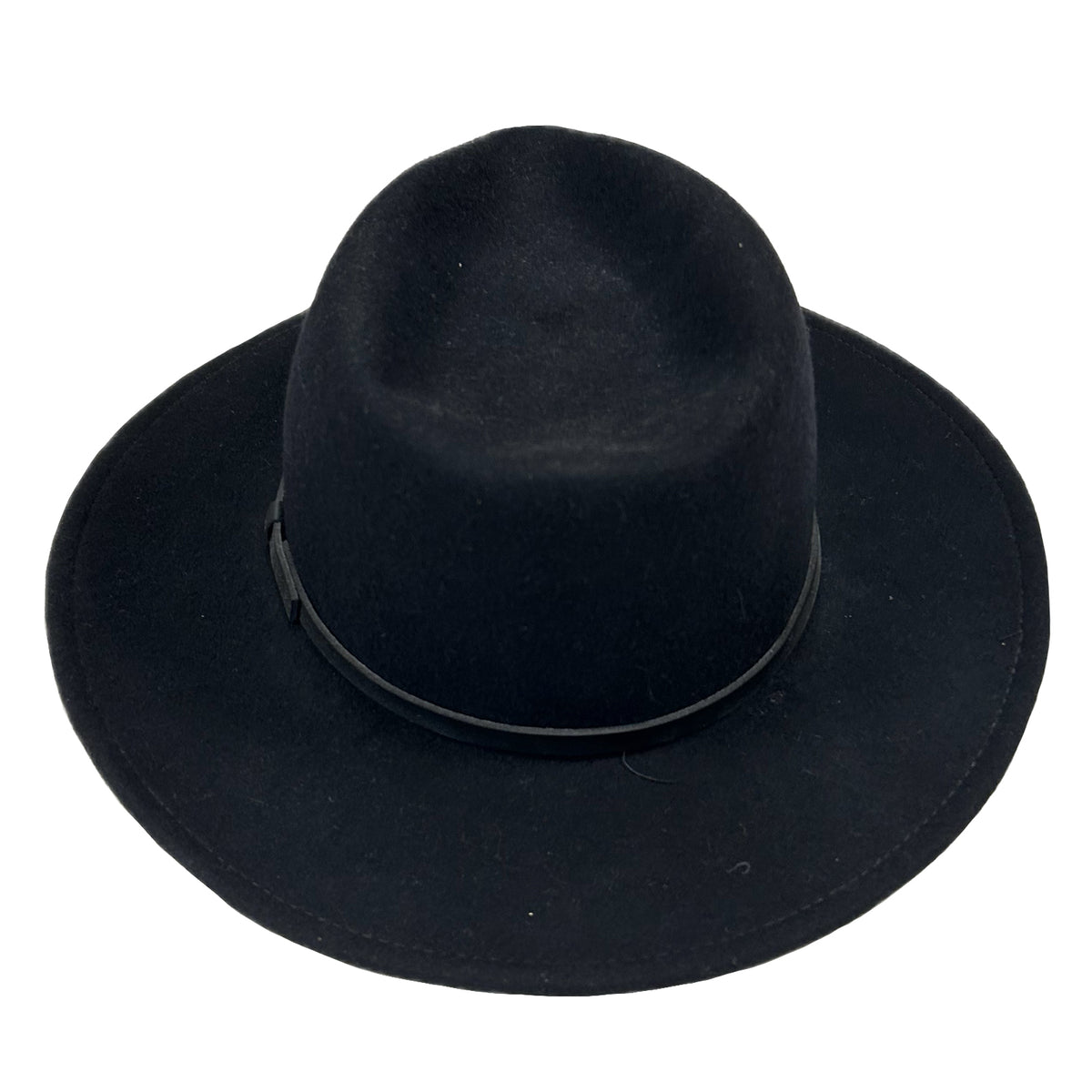Crushable Black Wool Felt Magic Pinch Western Hat by Rockmount Ranch Wear, pinched crease, 100 wool felt