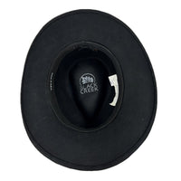 Crushable Black Wool Felt Magic Pinch Western Hat by Rockmount Ranch Wear, pinched crease
