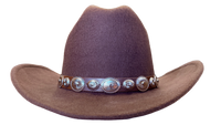 Crushable Brown Felt Concho Western Hat by Rockmount Ranch Wear with conchos band on wool felt
