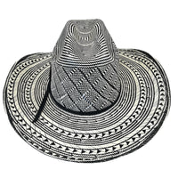 Straw 5 Shantung Full Vent Western Hat by Rockmount Ranch Wear in black and white with full vent design