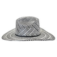 Straw 5 Shantung Full Vent Western Hat by Rockmount Ranch Wear, black and white woven cattleman crease