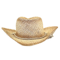 Raffia Full Vent Distressed Brown Band Straw Western Hat by Rockmount Ranch Wear, fully vented raffia straw
