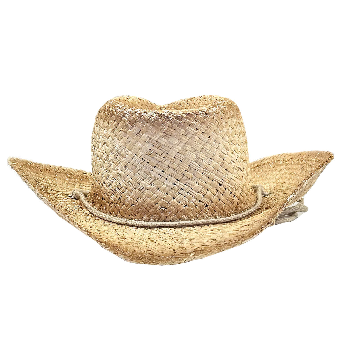 Raffia Full Vent Distressed Brown Band Straw Western Hat by Rockmount Ranch Wear, fully vented raffia straw