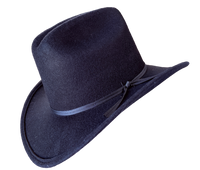Kid's Black Wool Felt Western Cowboy Hat by Rockmount Ranch Wear, navy wool felt with cattleman crease