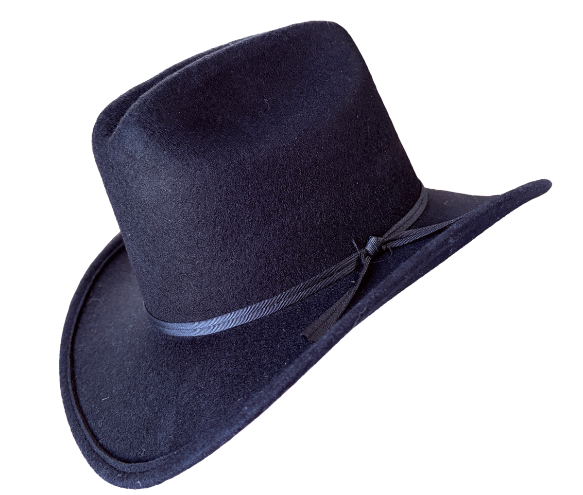 Kid's Black Wool Felt Western Cowboy Hat by Rockmount Ranch Wear, navy wool felt with cattleman crease