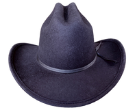 Kid's Black Wool Felt Western Cowboy Hat by Rockmount Ranch Wear, 4 inch crown and cattleman crease