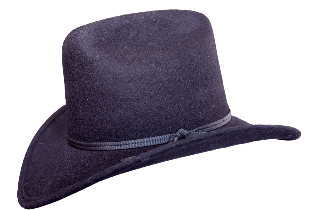 Kid's Black Wool Felt Western Cowboy Hat by Rockmount Ranch Wear, 100 wool felt, cattleman crease