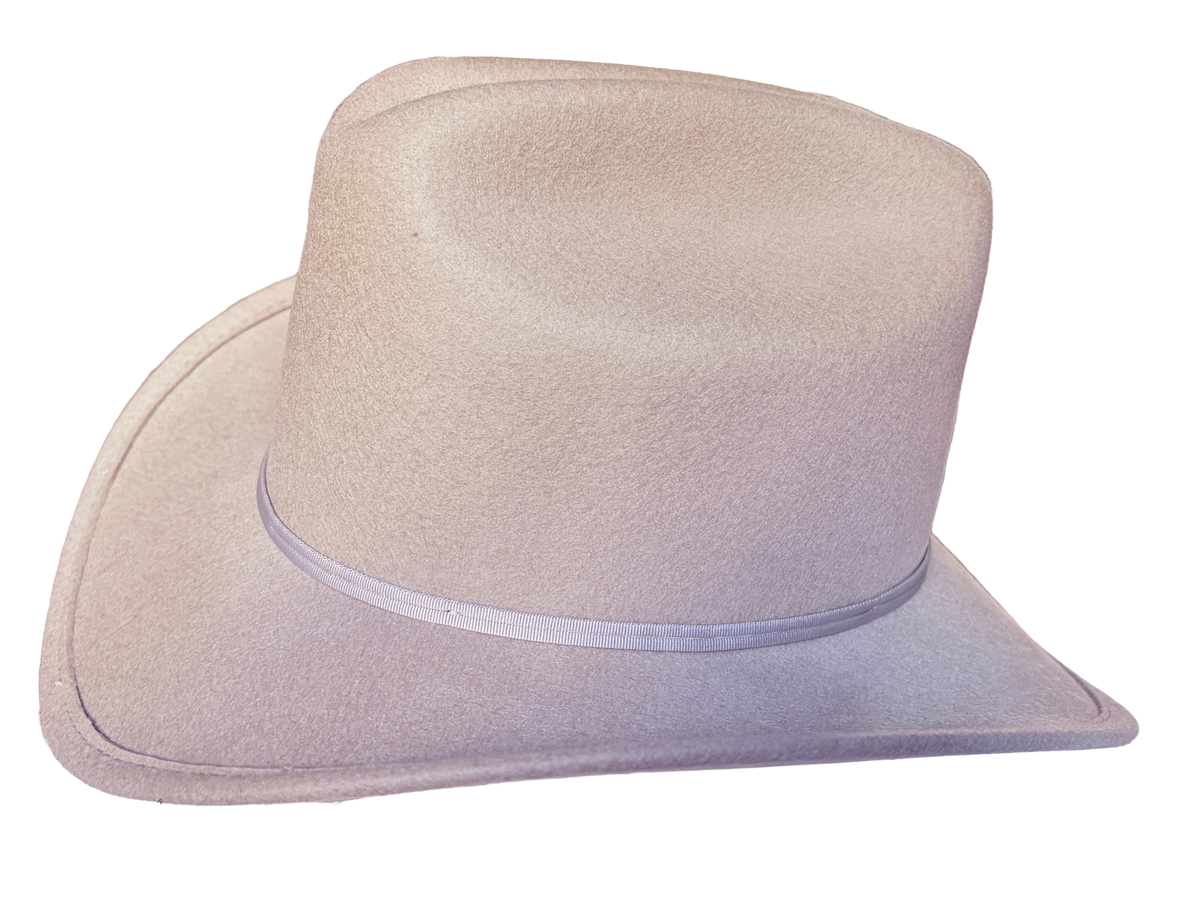 Kid's Buck Wool Felt Western Cowboy Hat by Rockmount Ranch Wear in light purple felt with 4 inch crown