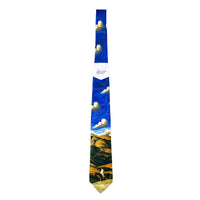 Desert Overlook Western Silk Tie by Rockmount Ranch Wear in blue with silk western necktie motif