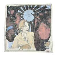 Limited-Edition Western Icons Silk Scarf by Donna Howell-Sickles, Rockmount Ranch Wear, vintage silk scarf