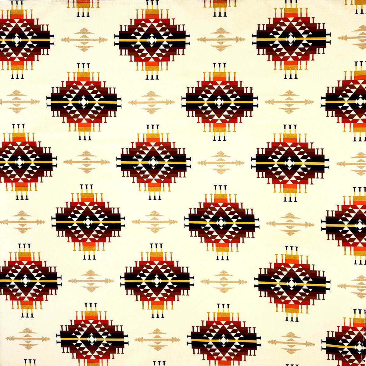 Native American Inspired Western Cotton Bandana in Ivory by Rockmount Ranch Wear, Western cotton bandana