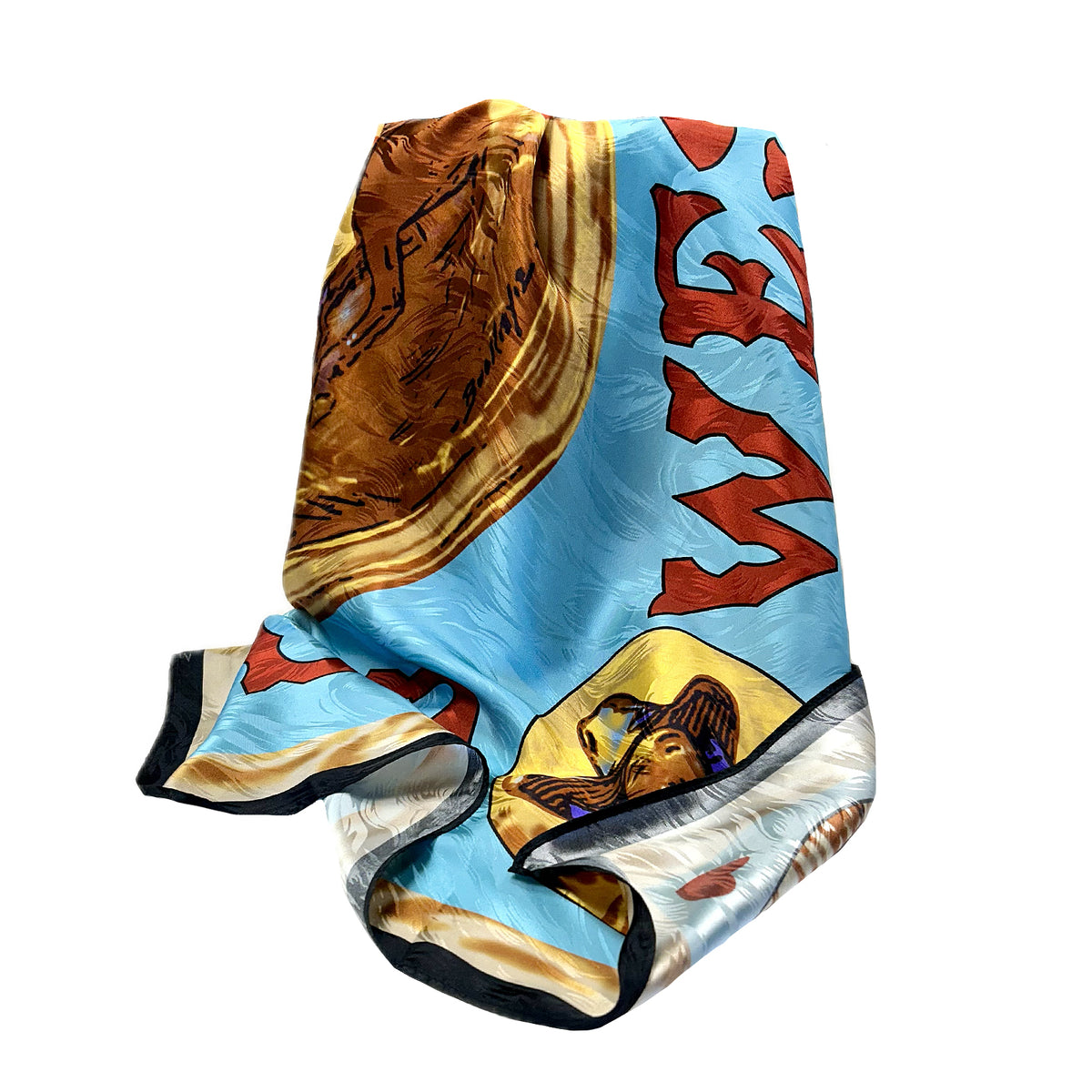 Limited-Edition Buffalo Bill's Wild West Show Silk Scarf by Buckeye Blake, Rockmount Ranch Wear, 36 inch square silk scarf