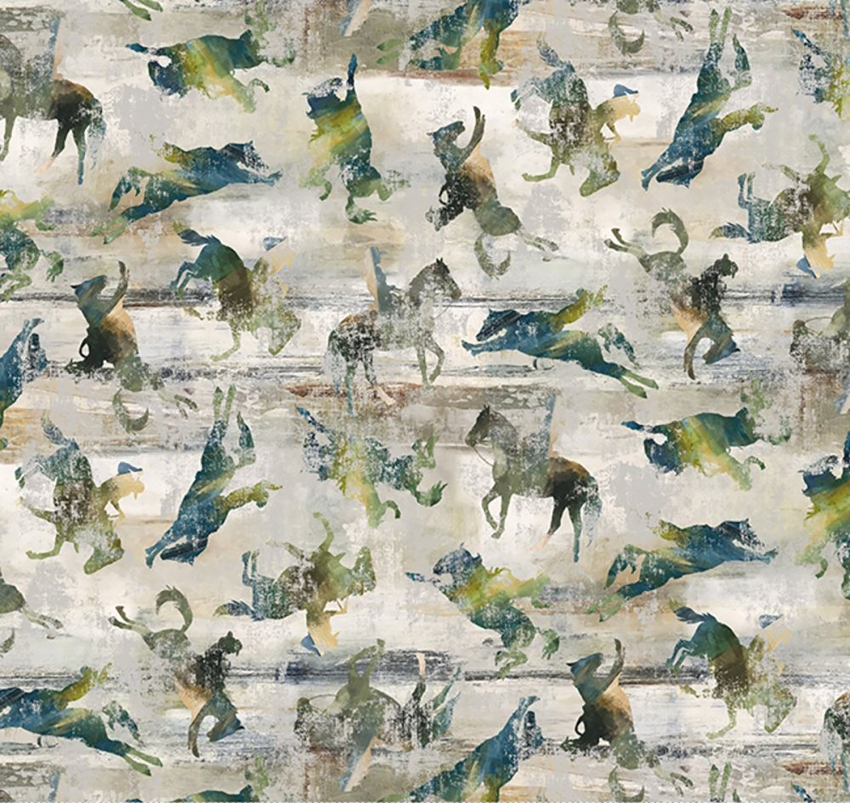 Riders Broncs Western Cotton Bandana in Green by Rockmount Ranch Wear, 22 x 22 inch cotton fabric