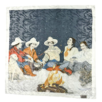 Limited-Edition Campfire Girls Silk Scarf by Donna Howell-Sickles from Rockmount Ranch Wear, 36 inch square silk