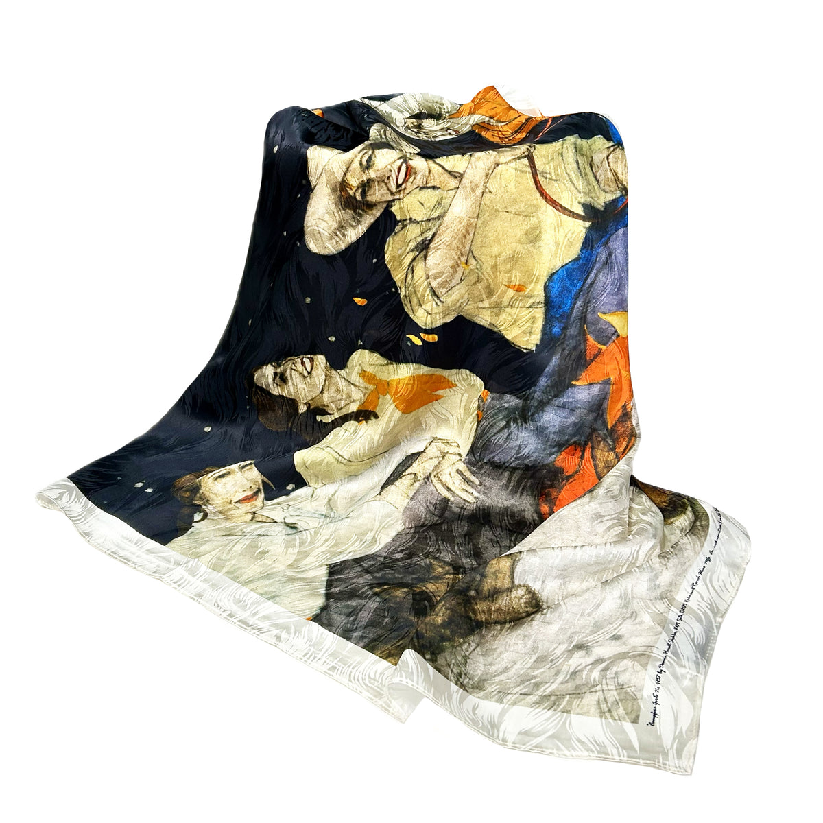 Limited-Edition Campfire Girls Silk Scarf by Donna Howell-Sickles from Rockmount Ranch Wear, 36 inch square