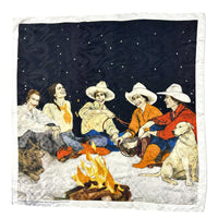 Limited-Edition Campfire Girls Silk Scarf by Donna Howell-Sickles, Rockmount Ranch Wear vintage 36 inch square silk scarf