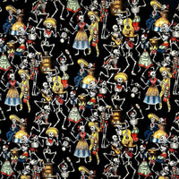 Women's Day of the Dead Print Western Shirt in Black Rockmount Ranch Wear with vintage floral print