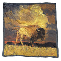 Limited-Edition Nothing But Buffalo Sky Silk Scarf by Jeff Segler, Rockmount Ranch Wear, vintage silk wild rags accessory