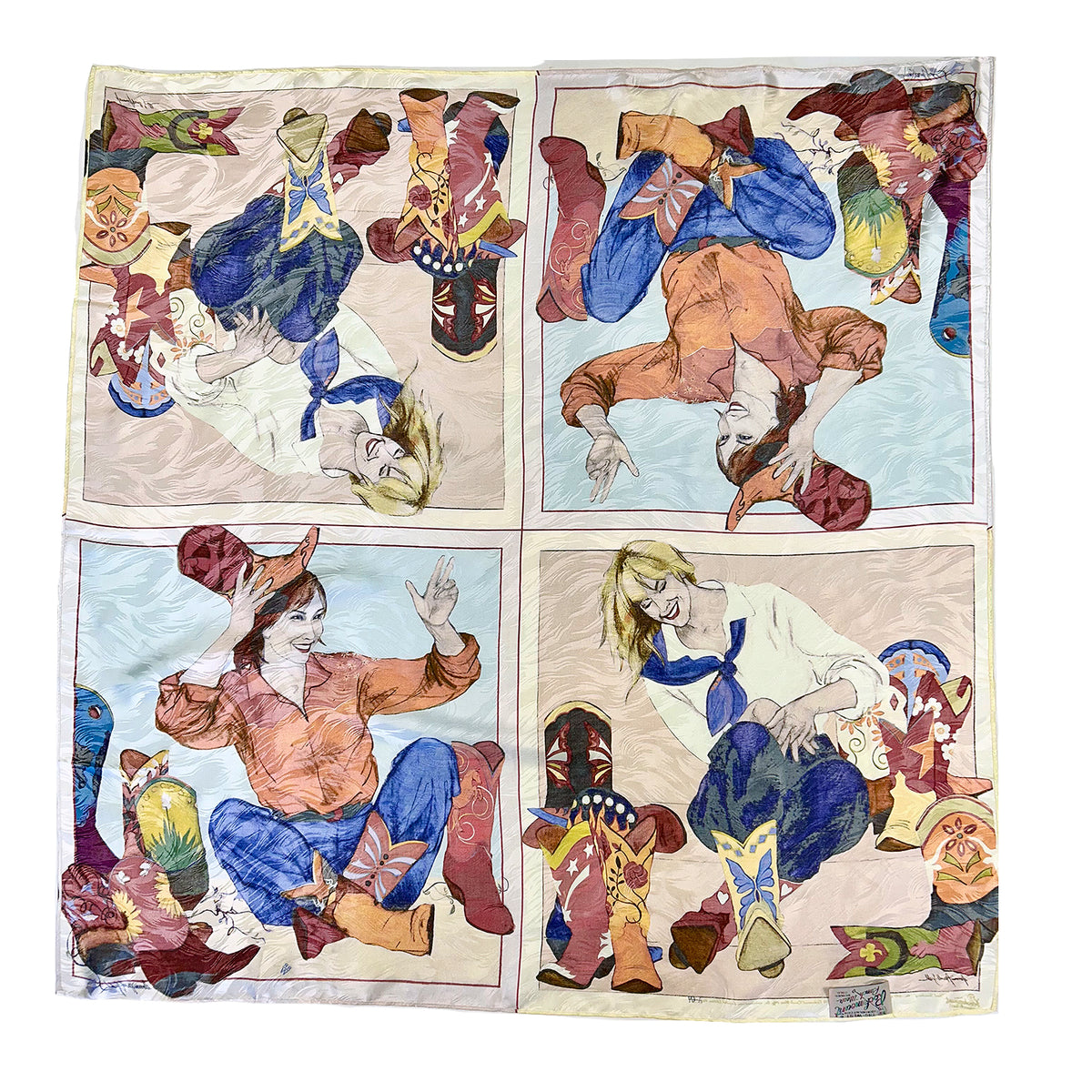 Limited-Edition Soul Searching Silk Scarf by Donna Howell-Sickles from Rockmount Ranch Wear, 36 inch square