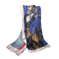 Limited-Edition Rain Dancer Silk Scarf by Donna Howell-Sickles from Rockmount Ranch Wear, blue and black