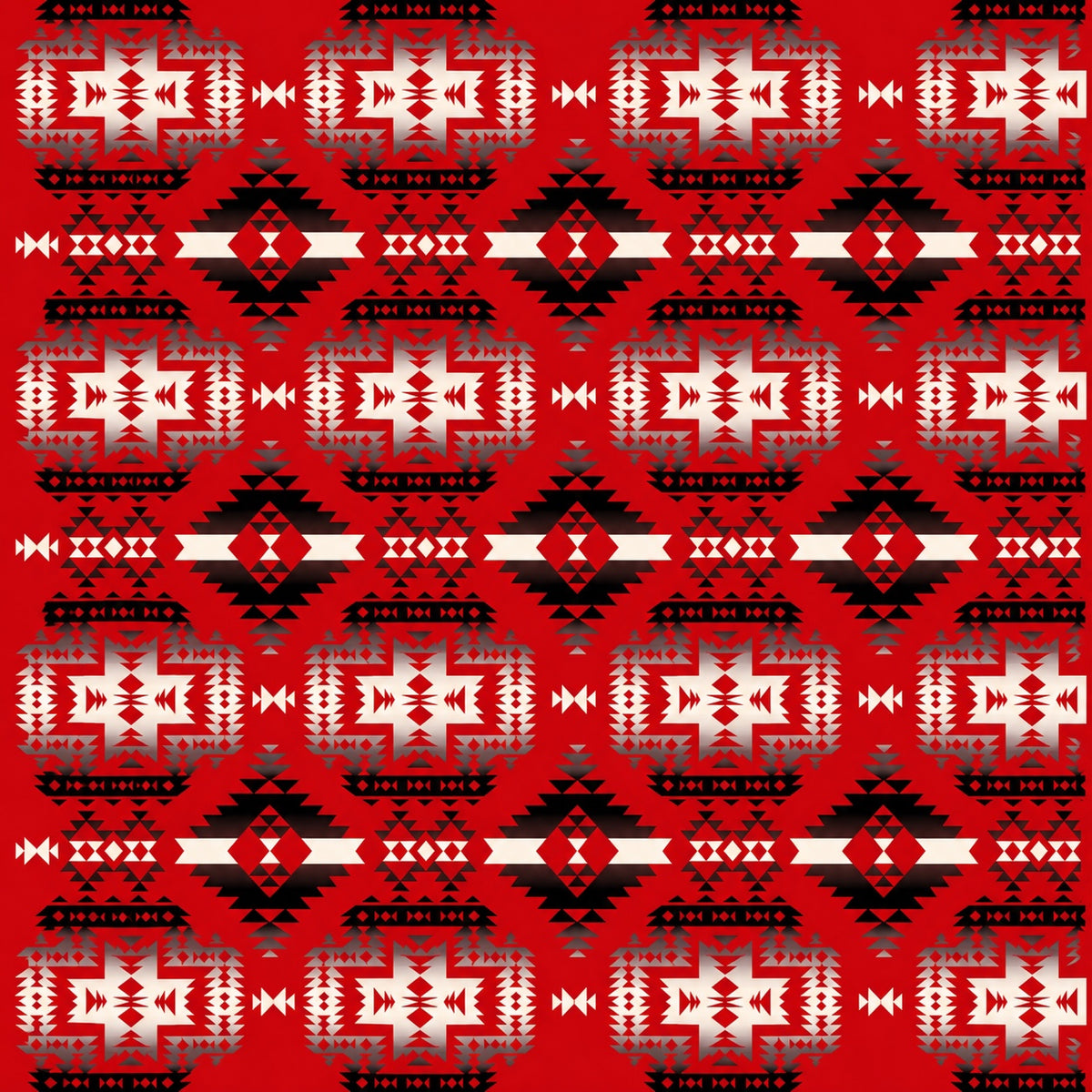 Native American Inspired Print Cotton Bandana in Red by Rockmount Ranch Wear with Native American inspired print
