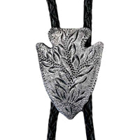 Pewter Arrowhead Western Bolo Tie by Rockmount Ranch Wear with pewter arrowhead slide and leatherette cord