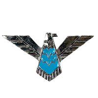 Silver Thunderbird with Turquoise Western Bolo Tie by Rockmount Ranch Wear, leatherette cord and western bolo tie design