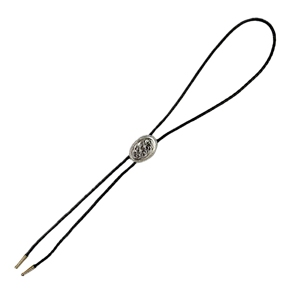 Silver Concho Western Bolo Tie by Rockmount Ranch Wear with German silver concho centerpiece