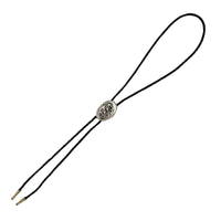 Silver Concho Western Bolo Tie by Rockmount Ranch Wear with German silver concho centerpiece