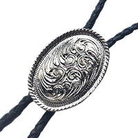 Silver Concho Western Bolo Tie by Rockmount Ranch Wear with German silver concho centerpiece