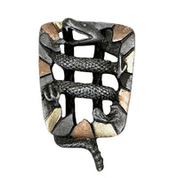 Tri-Color Rattlesnake Western Bolo Tie by Rockmount Ranch Wear with rattlesnake motif slide and leatherette cord