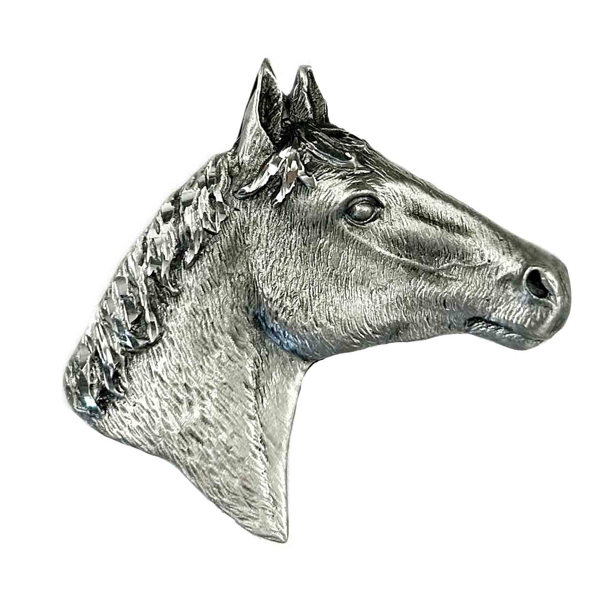 Silver Horsehead Western Bolo Tie by Rockmount Ranch Wear with horsehead bolo tie design feature and leatherette cord