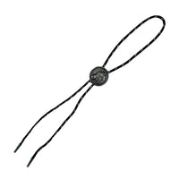 Pewter Horsehead in Round Frame Western Bolo Tie by Rockmount Ranch Wear with leatherette cord