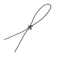 Pewter End of Trail Western Bolo Tie by Rockmount Ranch Wear with pewter metal slide and leatherette cord