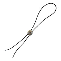 Pewter Indian Chief Tri-Tone Western Bolo Tie by Rockmount Ranch Wear with tri-tone design and leatherette cord