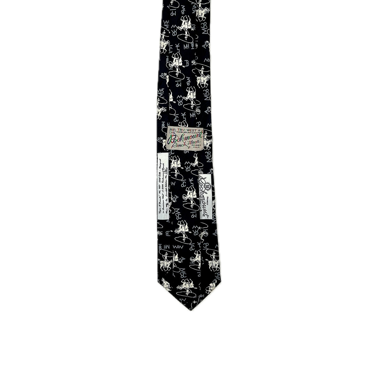 Roper & Brands Black Western Silk Tie - Rockmount