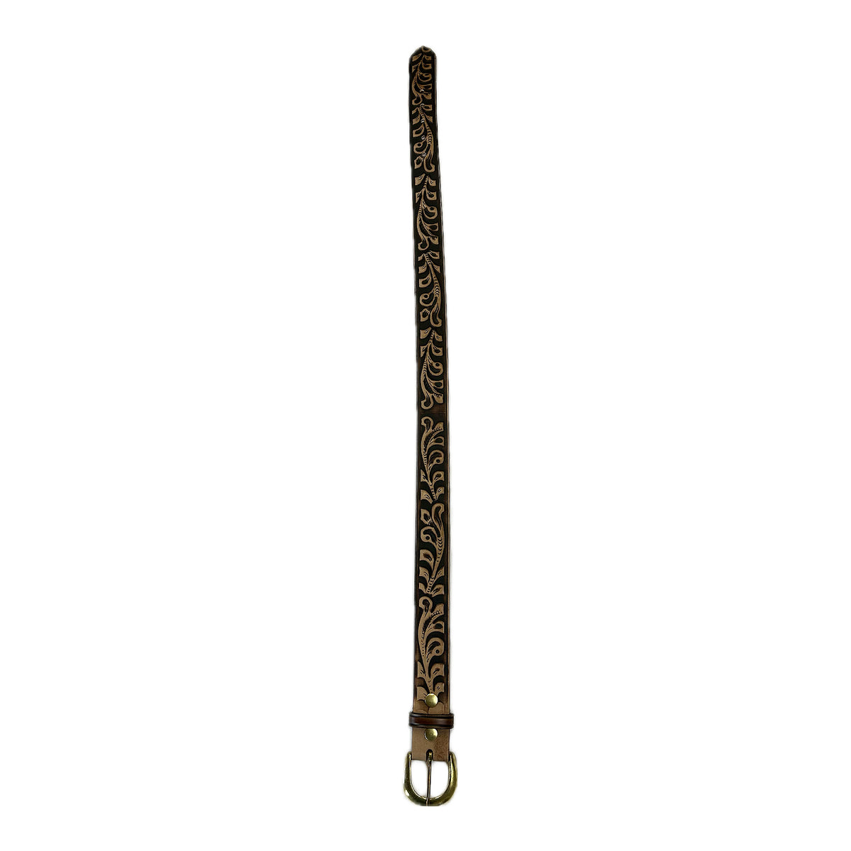 Classic Tooled Floral Genuine Leather Western Belt - Rockmount