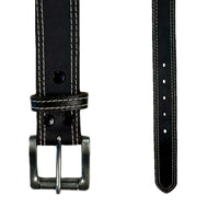 Genuine Distressed Brown Double Stitched Leather Western Belt by Rockmount Ranch Wear, cowhide nubuck leather